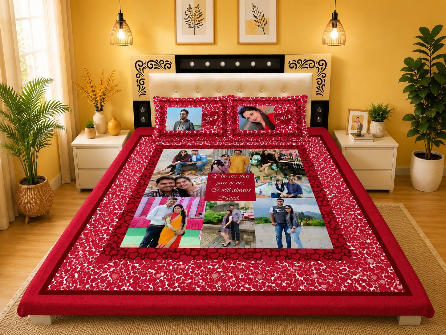 Stylish bedroom with premium bedding